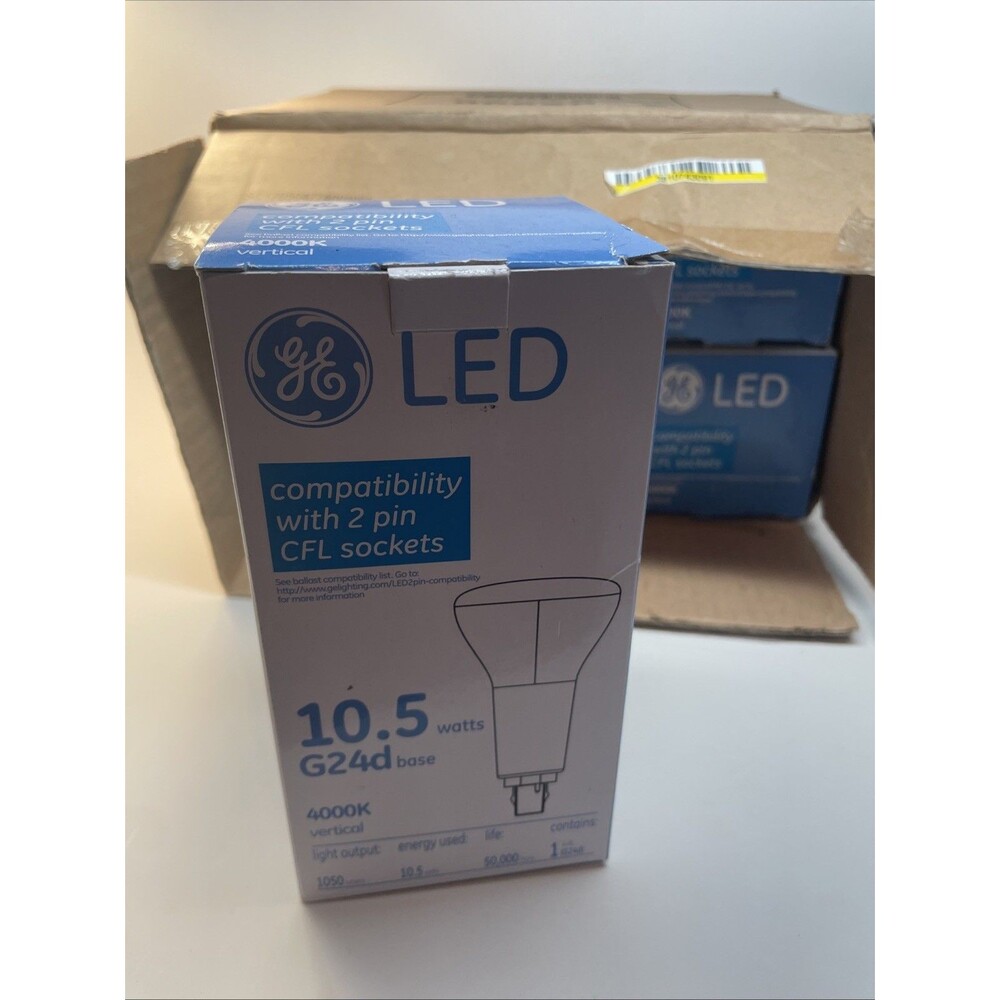 Lot of 6 GE LED G24q G24d Base 10.5W 4000K CFL Replacement Bulbs 2-Pin Base NEW
